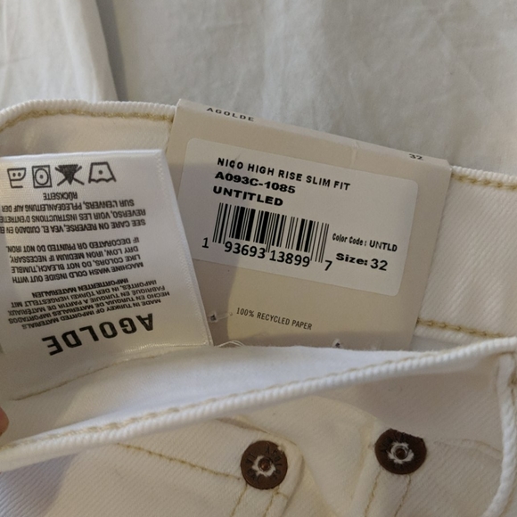 Agolde Nico High Rise Slim Fit White Jean Untitled - Picture 9 of 14